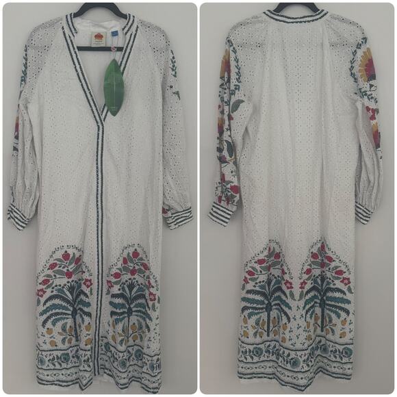 Farm Rio Eyelet Floral Coverup - Picture 1 of 8
